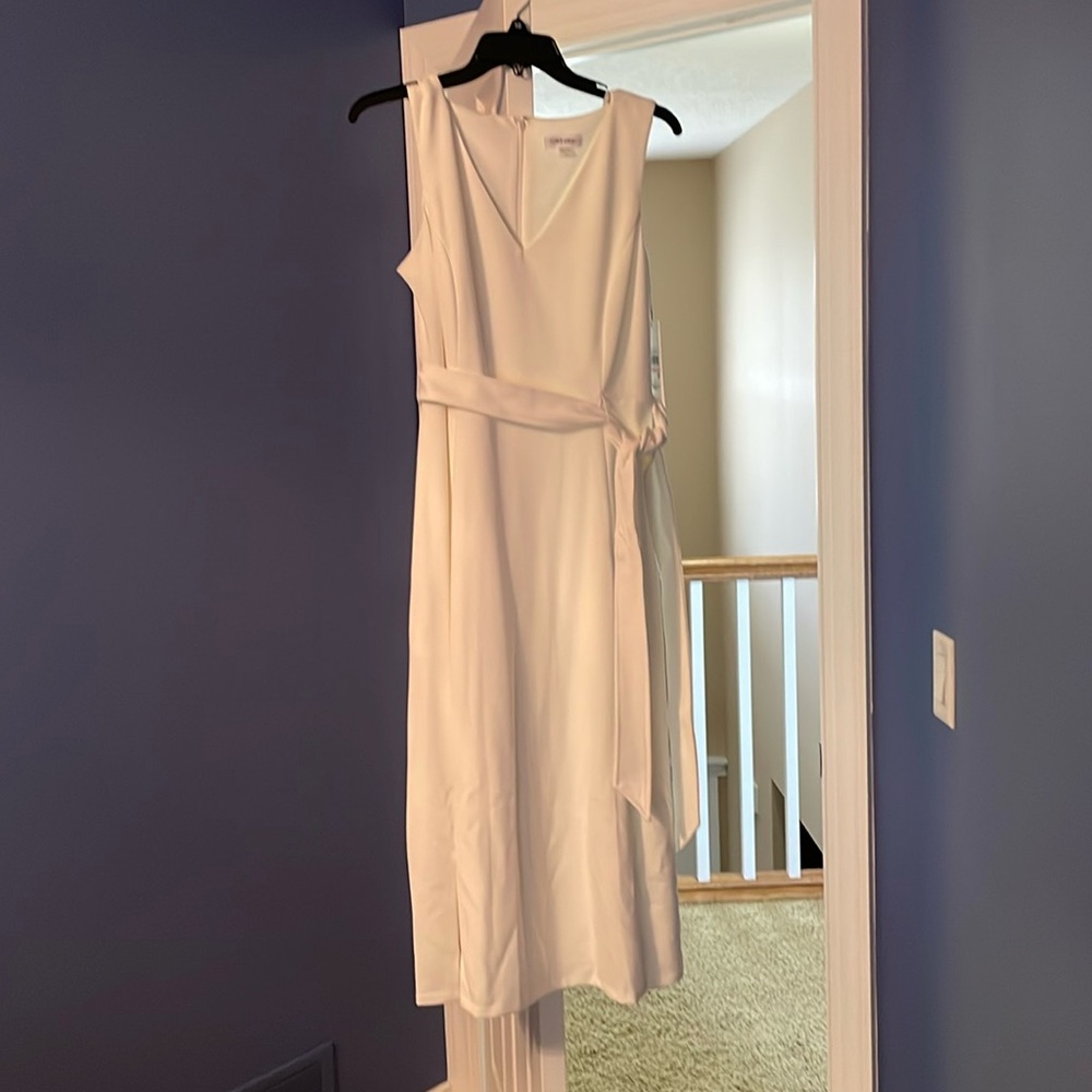 Calvin Klein Ankle Mid Dress with V Neck